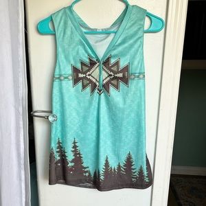 Aztec print shirt Blue